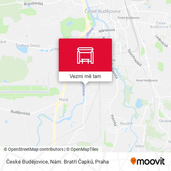 České Budějovice, Nám. Bratří Čapků mapa