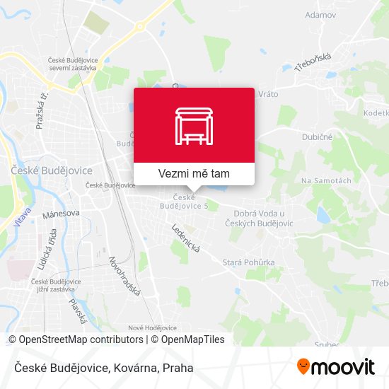 České Budějovice, Kovárna mapa