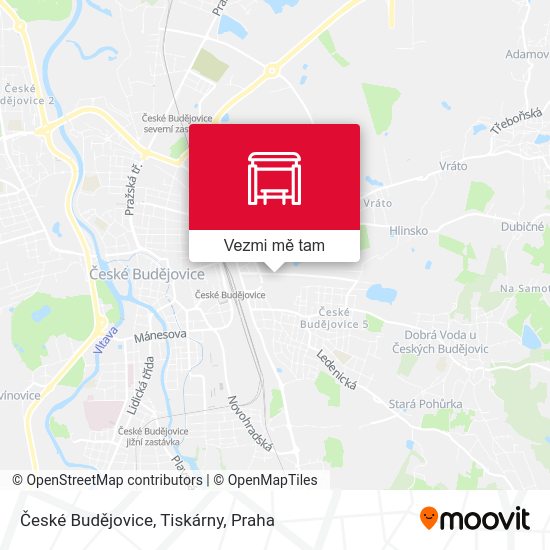 České Budějovice, Tiskárny mapa