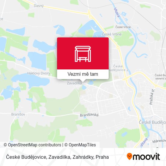 České Budějovice, Zavadilka, Zahrádky mapa