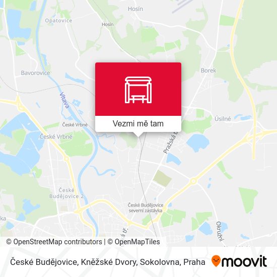 České Budějovice, Kněžské Dvory, Sokolovna mapa