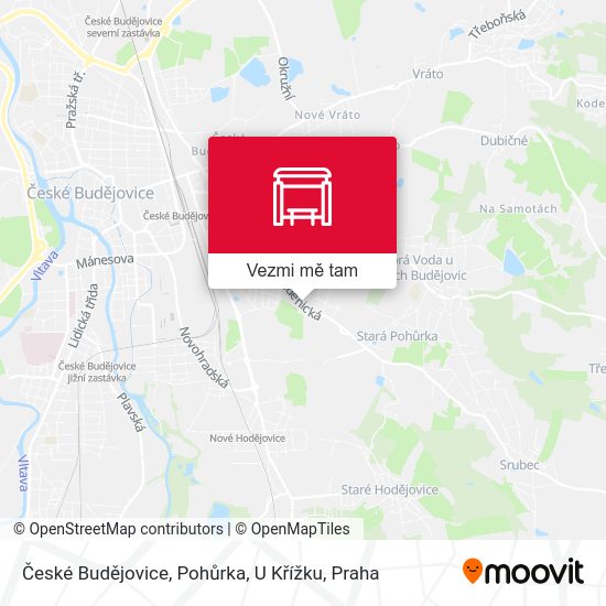 České Budějovice, Pohůrka, U Křížku mapa