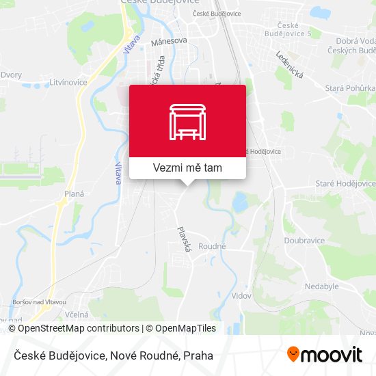 České Budějovice, Nové Roudné mapa
