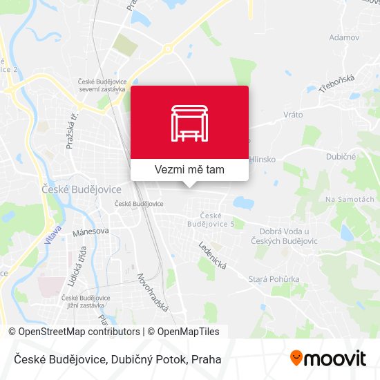 České Budějovice, Dubičný Potok mapa