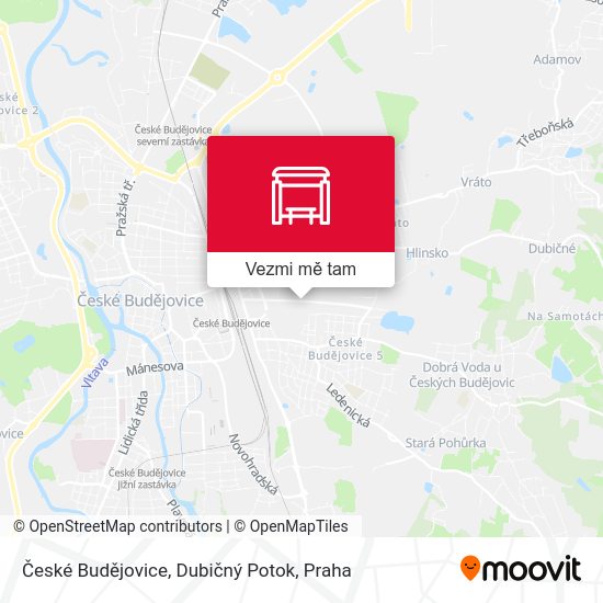 České Budějovice, Dubičný Potok mapa