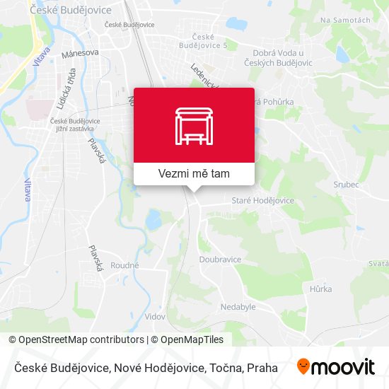České Budějovice, Nové Hodějovice, Točna mapa