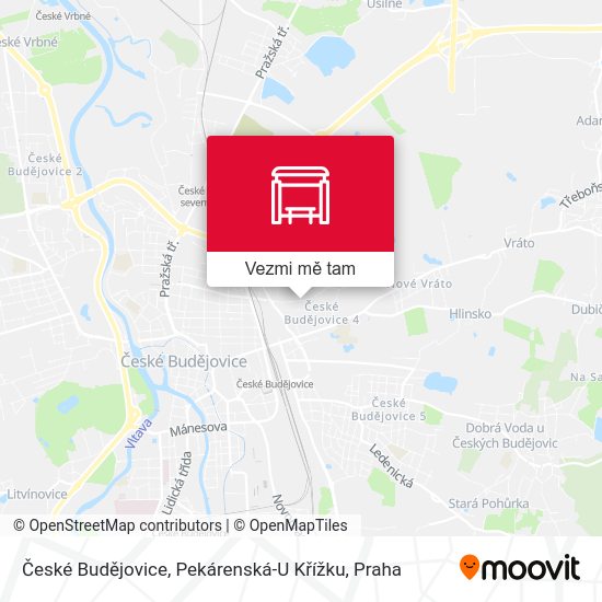 České Budějovice, Pekárenská-U Křížku mapa