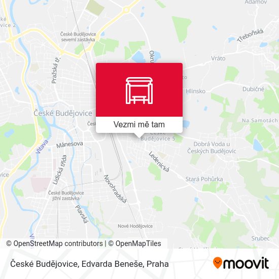 České Budějovice, Edvarda Beneše mapa