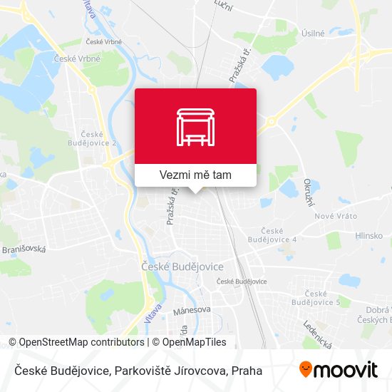České Budějovice, Parkoviště Jírovcova mapa