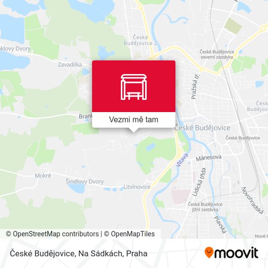 České Budějovice, Na Sádkách mapa