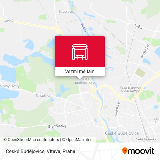 České Budějovice, Vltava mapa