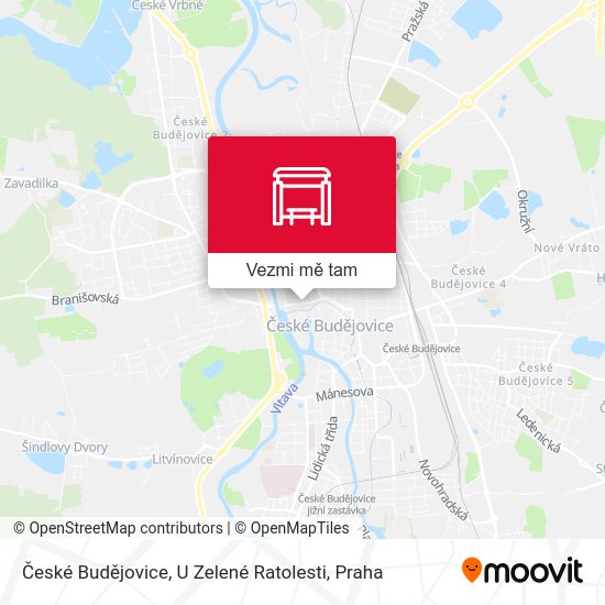 České Budějovice, U Zelené Ratolesti mapa