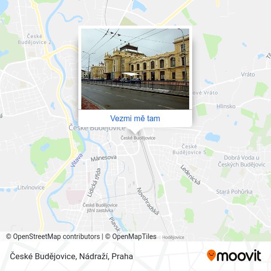 České Budějovice, Nádraží mapa