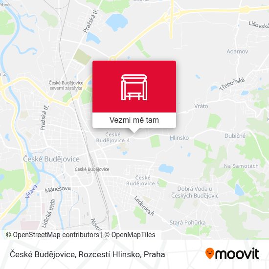 České Budějovice, Rozcestí Hlinsko mapa
