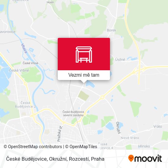 České Budějovice, Okružní, Rozcestí mapa