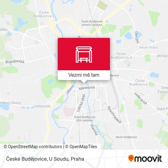 České Budějovice, U Soudu mapa