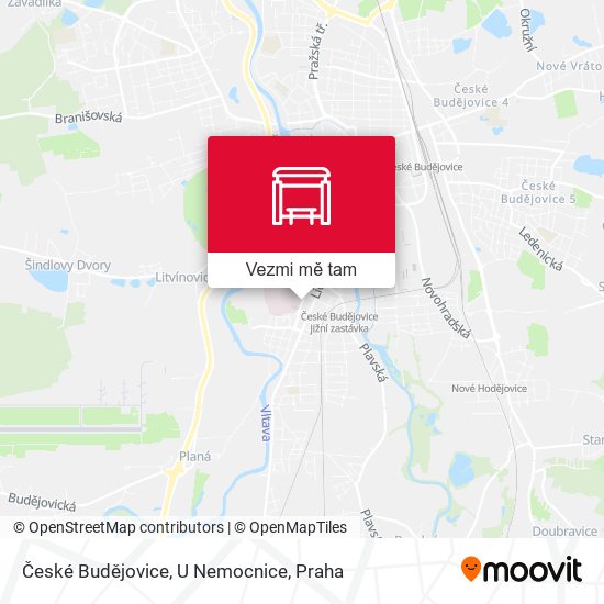 České Budějovice, U Nemocnice mapa