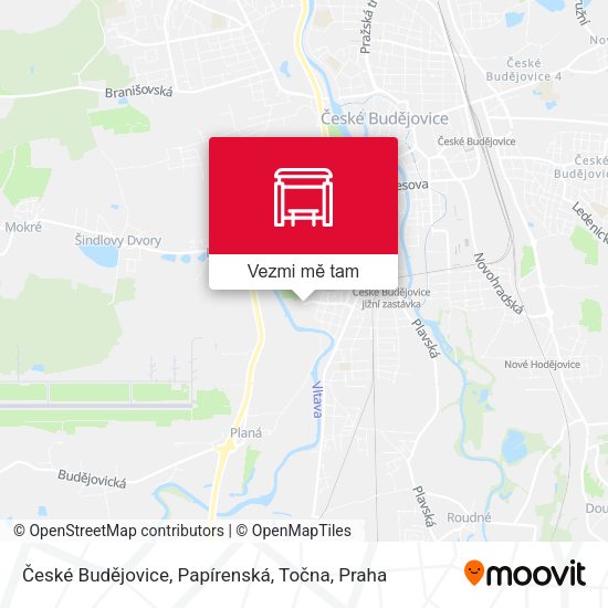 České Budějovice, Papírenská, Točna mapa