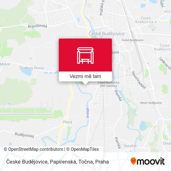 České Budějovice, Papírenská, Točna mapa