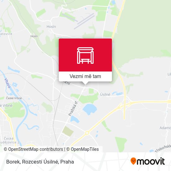 Borek, Rozcestí Úsilné mapa