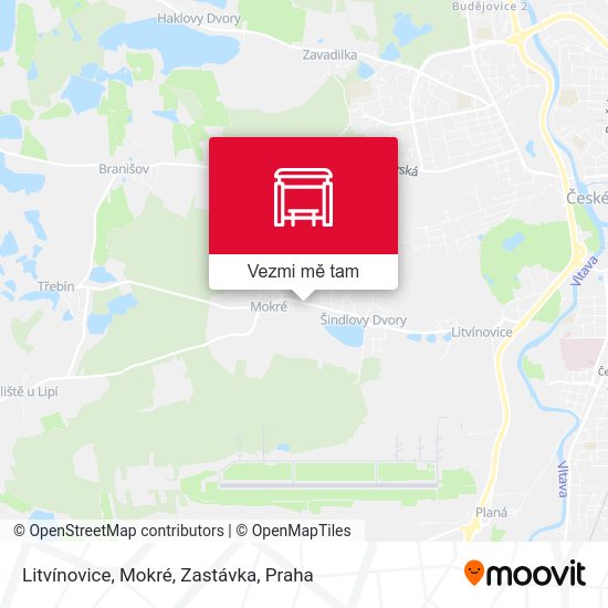 Litvínovice, Mokré, Zastávka mapa
