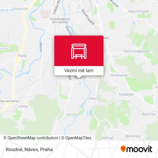 Roudné, Náves mapa