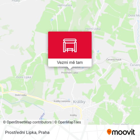 Prostřední Lipka mapa