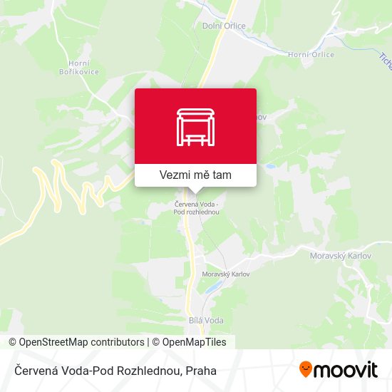 Červená Voda-Pod Rozhlednou mapa