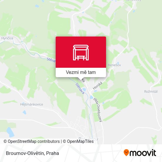 Broumov-Olivětín mapa