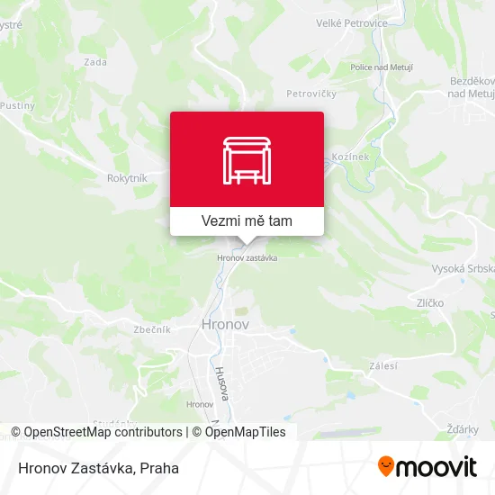 Hronov Zastávka mapa