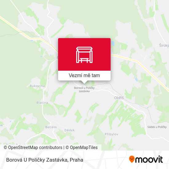 Borová U Poličky Zastávka mapa