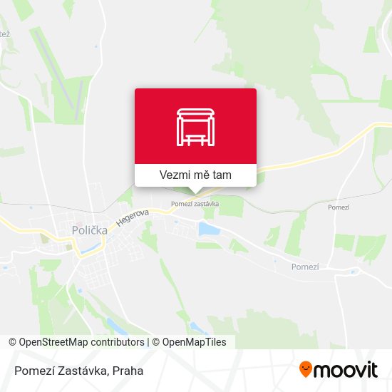 Pomezí Zastávka mapa