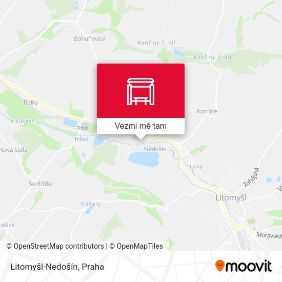 Litomyšl-Nedošín mapa