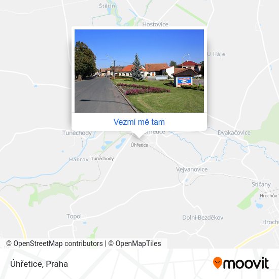 Úhřetice mapa