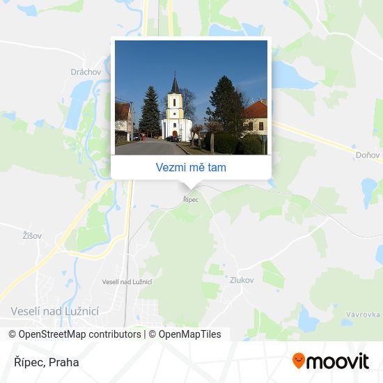 Řípec mapa