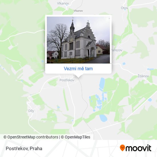 Postřekov mapa