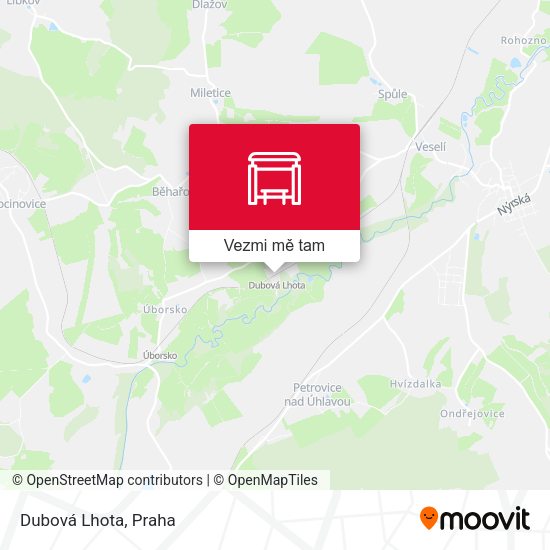 Dubová Lhota mapa
