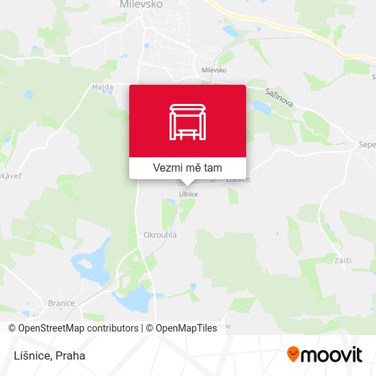 Líšnice mapa