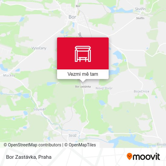 Bor Zastávka mapa