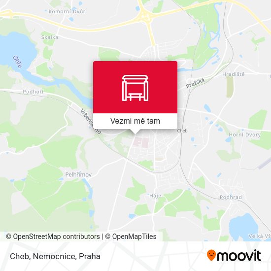 Cheb, Nemocnice mapa
