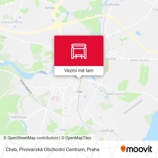 Cheb, Pivovarská Obchodní Centrum mapa