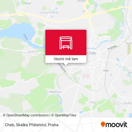 Cheb, Skalka Přátelství mapa