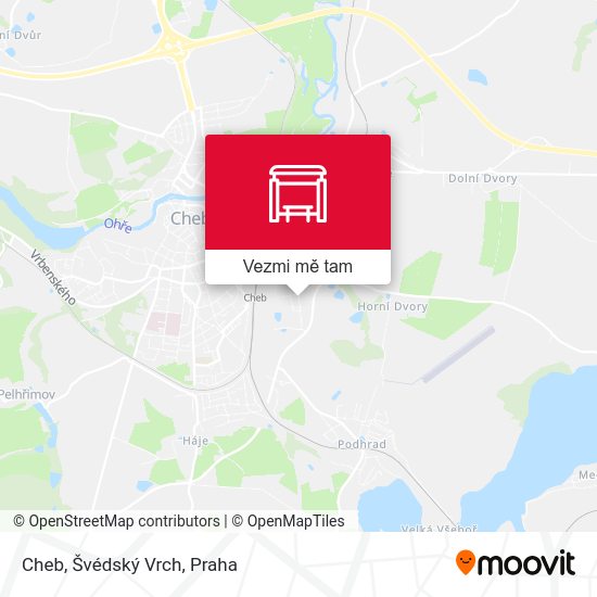 Cheb, Švédský Vrch mapa
