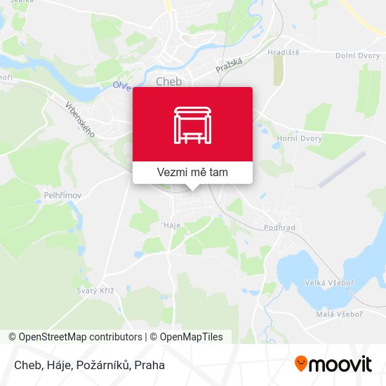 Cheb, Háje, Požárníků mapa