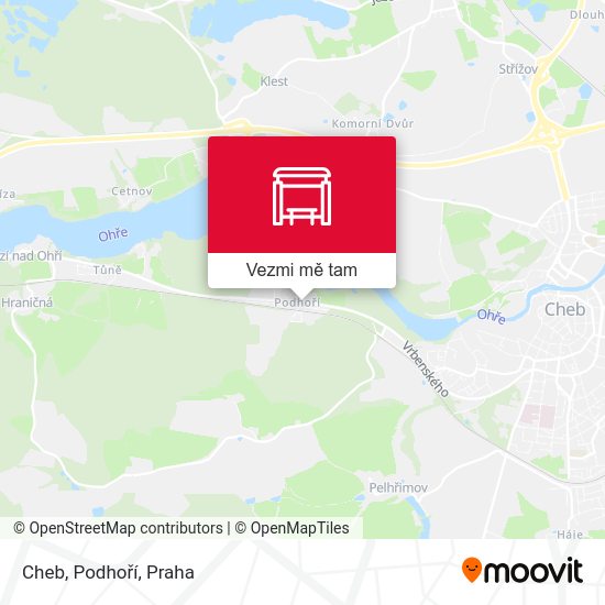 Cheb, Podhoří mapa