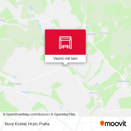 Nový Kostel, Hrzín mapa