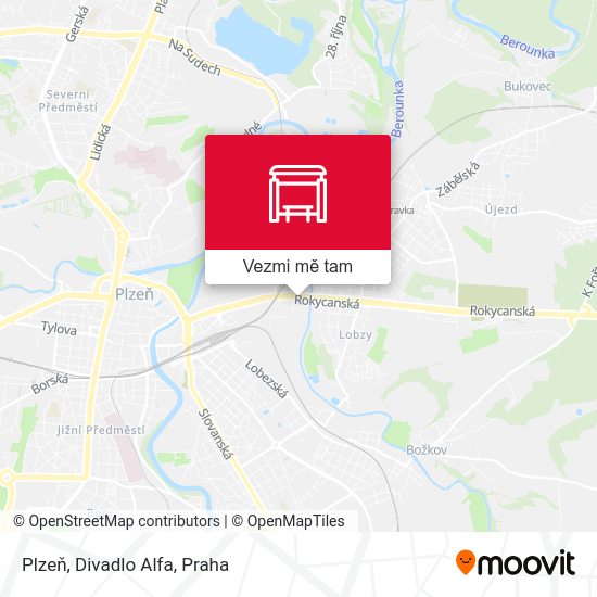 Plzeň, Divadlo Alfa mapa