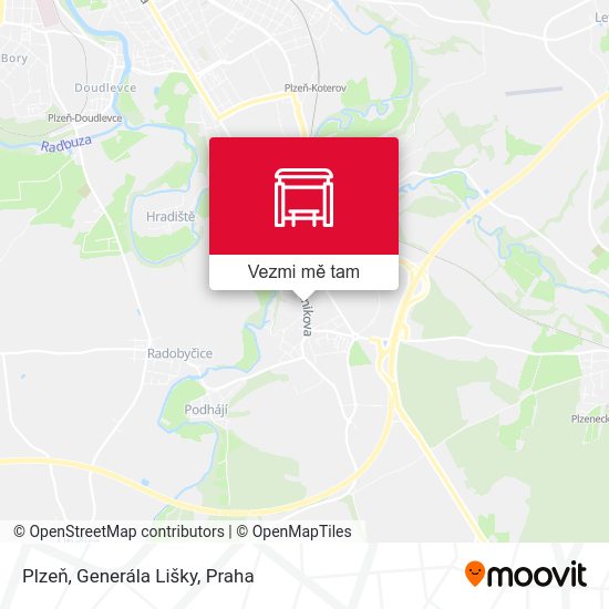 Plzeň, Generála Lišky mapa