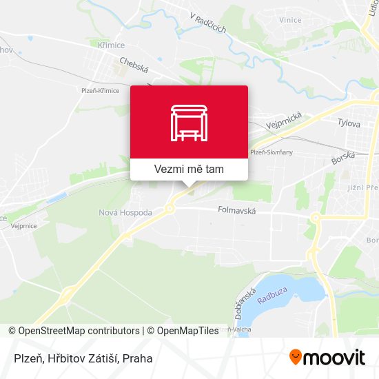 Plzeň, Hřbitov Zátiší mapa