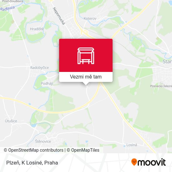 Plzeň, K Losiné mapa